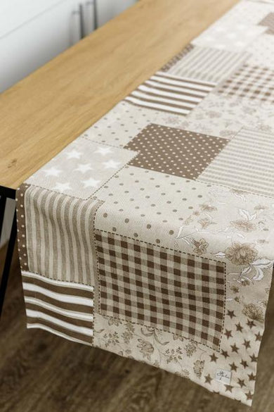 Доріжка на стіл Печворк беж ПРОВАНС, 40х140см 031536