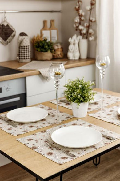 Серветка Квіти коричневі ПРОВАНС, 35х45см 031520