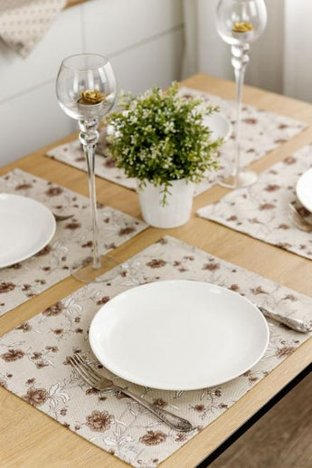 Серветка Квіти коричневі ПРОВАНС, 35х45см 031520