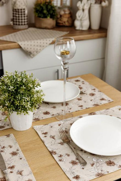 Серветка Квіти коричневі ПРОВАНС, 35х45см 031520