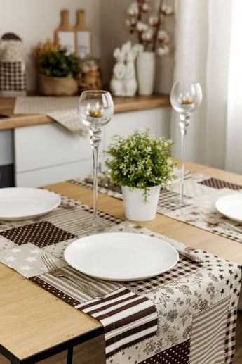 Доріжка на стіл Печворк коричневий ПРОВАНС, 40х140см 031540