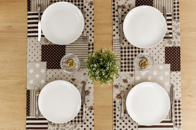 Доріжка на стіл Печворк коричневий ПРОВАНС, 40х140см 031540