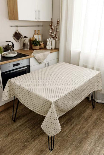 Скатертина Горох коричневий ПРОВАНС, 136х180см 031580