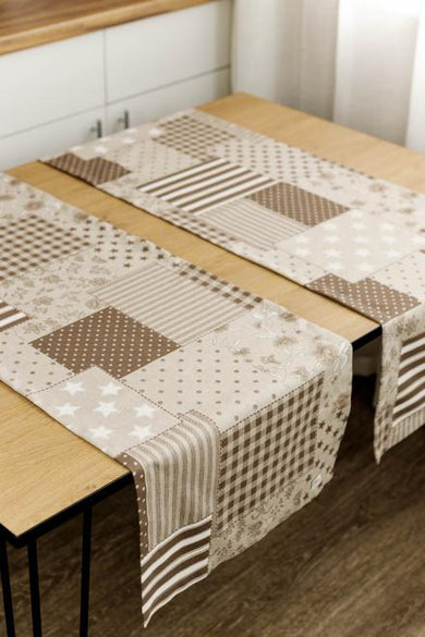 Доріжка на стіл Печворк беж ПРОВАНС, 40х140см 031536