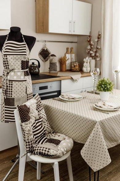 Скатертина Горох коричневий ПРОВАНС, 136х180см 031580