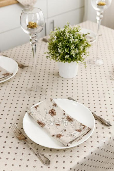 Скатертина Горох коричневий ПРОВАНС, 120х136см 031560