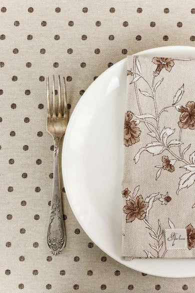 Скатертина Горох коричневий ПРОВАНС, 136х180см 031580