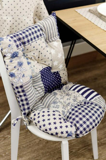 Подушка на стілець Печворк синій ПРОВАНС, 40х40см 031604
