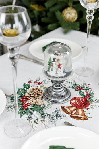 Скатертина гобеленова з велюром  Зимове місто ПРОВАНС, 135х240см 031295