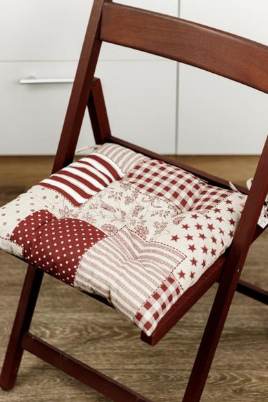 Подушка на стілець Печворк бордо ПРОВАНС, 40х40см 031608
