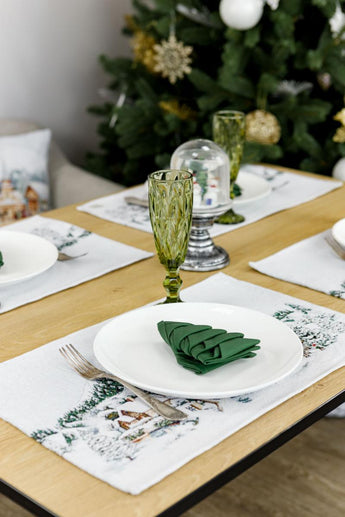 Гобеленова серветка з велюром Зимове місто ПРОВАНС, 30х50см 031343