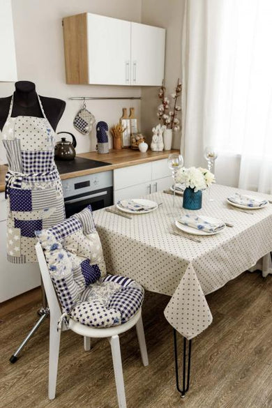 Скатертина Горох синій ПРОВАНС, 136х180см 031574