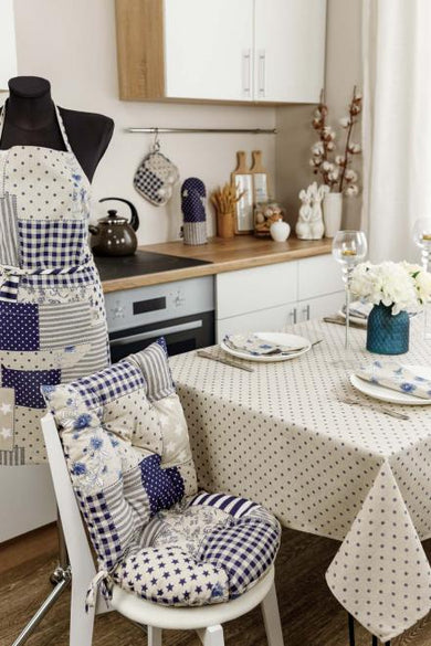 Скатертина Горох синій ПРОВАНС, 136х180см 031574