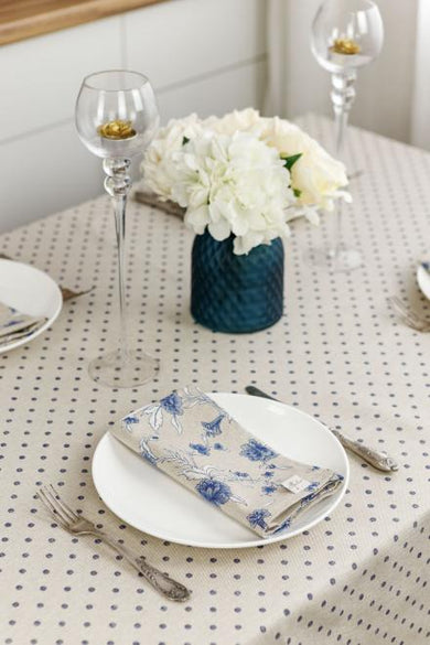 Скатертина Горох синій ПРОВАНС, 136х180см 031574
