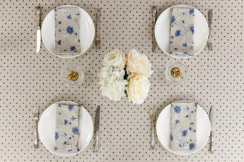 Скатертина Горох синій ПРОВАНС, 136х180см 031574