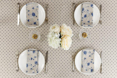 Скатертина Горох синій ПРОВАНС, 136х180см 031574