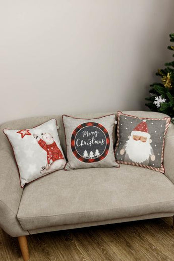 Наволочка декоративна Merry Christmas сіра ПРОВАНС, 45х45см 031692