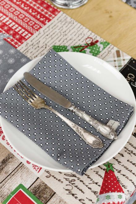 Серветка Merry Christmas сіра ПРОВАНС, 35х45см 031381