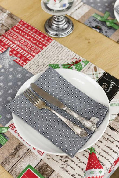 Серветка Merry Christmas сіра ПРОВАНС, 35х45см 031381