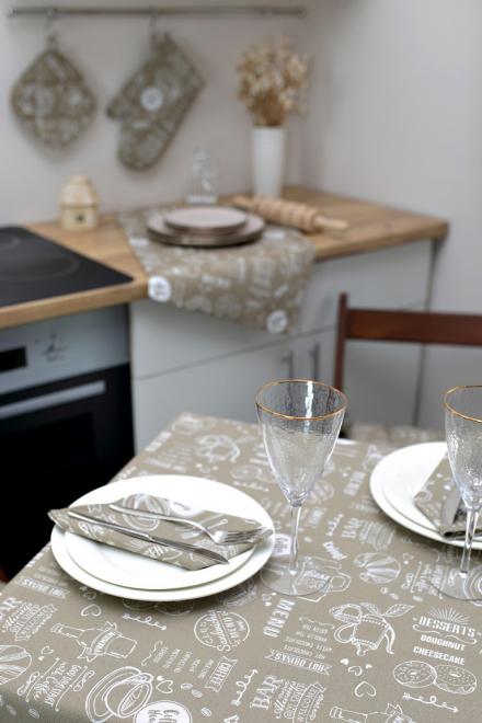 Скатертина Breakfast beige Прованс, 136х180 см