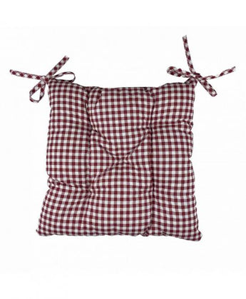 Подушка на стілець Клiтинка бордо ПРОВАНС, 40х40см 021961