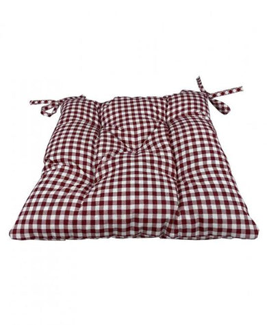 Подушка на стілець Клiтинка бордо ПРОВАНС, 40х40см 021961