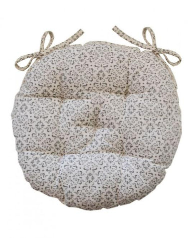 Подушка кругла на стілець Bella Сiрий вiтраж ПРОВАНС, D40см 013574