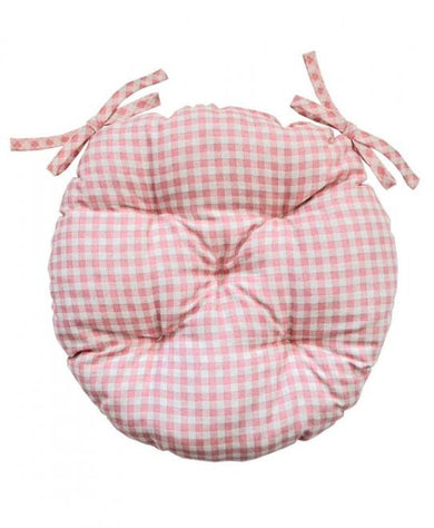 Подушка кругла на стілець Bella Рожева клiтинка ПРОВАНС, D40см 013568