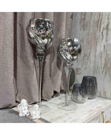 Пiдсвiчник Бокал на нiжцi срiбний ПРОВАНС, 35см 015843