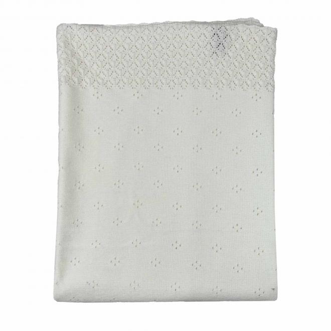 Дитячий плед Крижма білий ART KNIT, 120х120 см