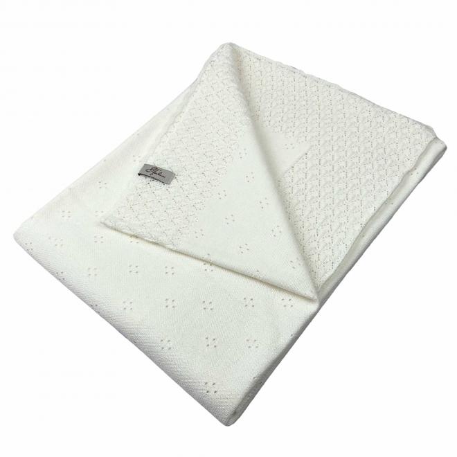 Дитячий плед Крижма білий ART KNIT, 120х120 см
