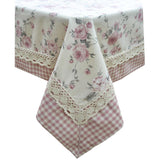 Скатертина Bella Троянди з кантом рожева клітинка ПРОВАНС, 134х180см 013520