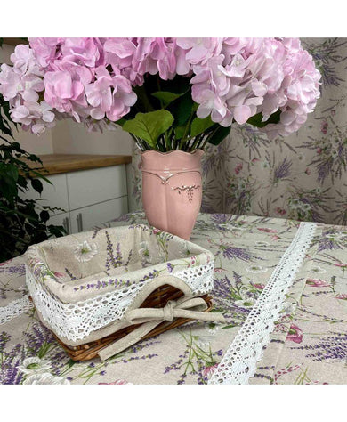 Хлібниця декоративна плетена Grosso з чохлом ПРОВАНС, 20х20см 017557