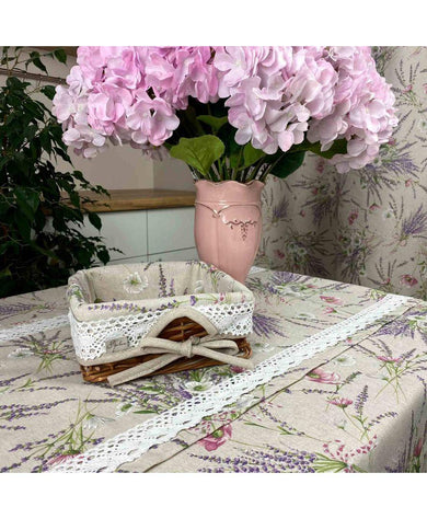 Хлібниця декоративна плетена Grosso з чохлом ПРОВАНС, 20х20см 017557