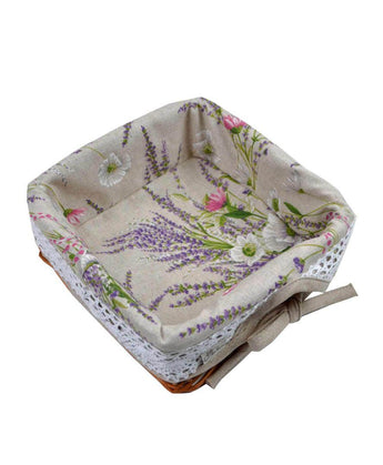 Хлібниця декоративна плетена Grosso з чохлом ПРОВАНС, 20х20см 017557