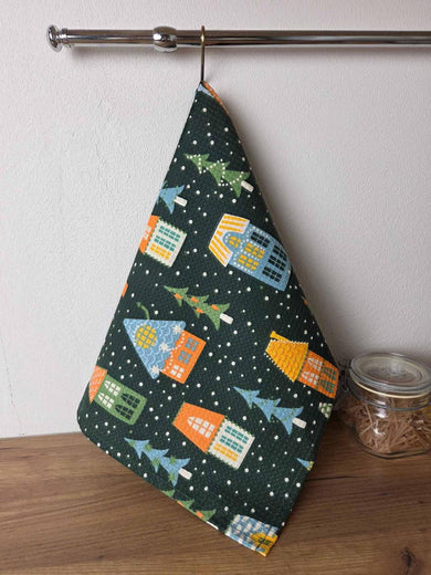 Новорічний вафельний рушник Зимові хатинки ПРОВАНС, 45х60 см 042986