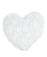 Диванна подушка серце White rose з мереживом ТМ ПРОВАНС
