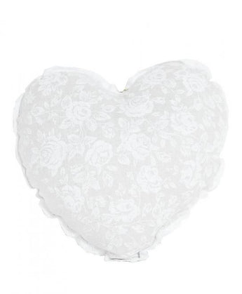 Диванна подушка серце White rose з мереживом ТМ ПРОВАНС