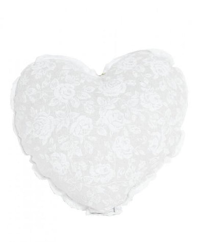 Диванна подушка серце White rose з мереживом ТМ ПРОВАНС