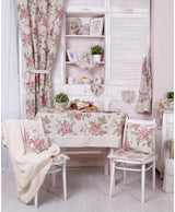 Подушка-серце Large pink rose з мереживом Прованс 35х35 см