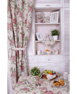 Подушка-серце Large pink rose з мереживом Прованс 35х35 см