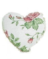 Подушка-серце Large pink rose з мереживом Прованс 35х35 см