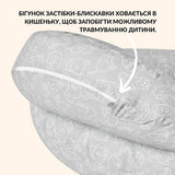 Подушка для годування з бортиком 60х70х16 см бавовна