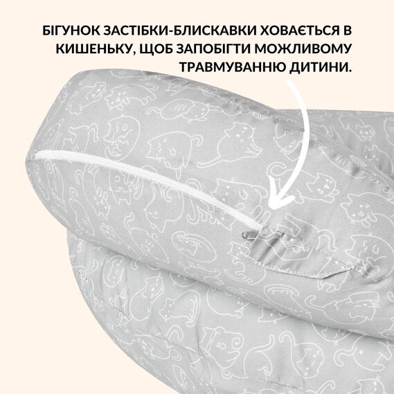 Подушка для годування з бортиком 60х70х16 см бавовна