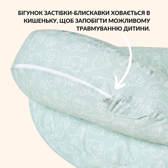 Подушка для годування з бортиком 60×70×16 см бавовна