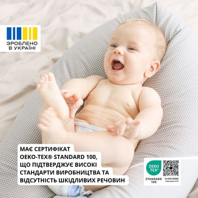 Подушка для годування 30х190 см бавовна антиалергенне волокно, для зручності мами та малюка, з блискавкою панда