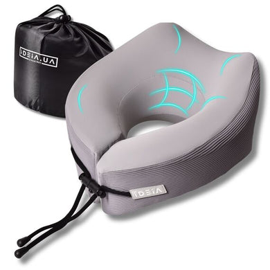 Подушка рогаток ортопедична дорожня TRAVEL IDEIA 27х26х17 см з ефектом пам'яті й охолоджувальним трикотажем