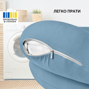 Подушка для годування диванчик 60х70х16 см бавовна антиалергенна, для зручності мами, з блискавкою м'ята