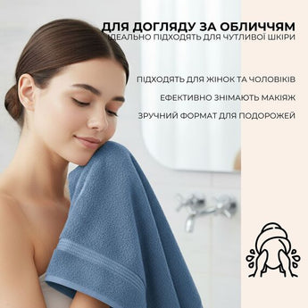 Набір рушників 6 шт 30х30 см махрові пл 550 нутаральна бавовна, серветка, рушник синій