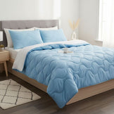 Набір постільний NordicBlue євро IDEIA ковдра 200х220 і 2 шт подушка 50х70 блакитний антиалергенний, штучний пух